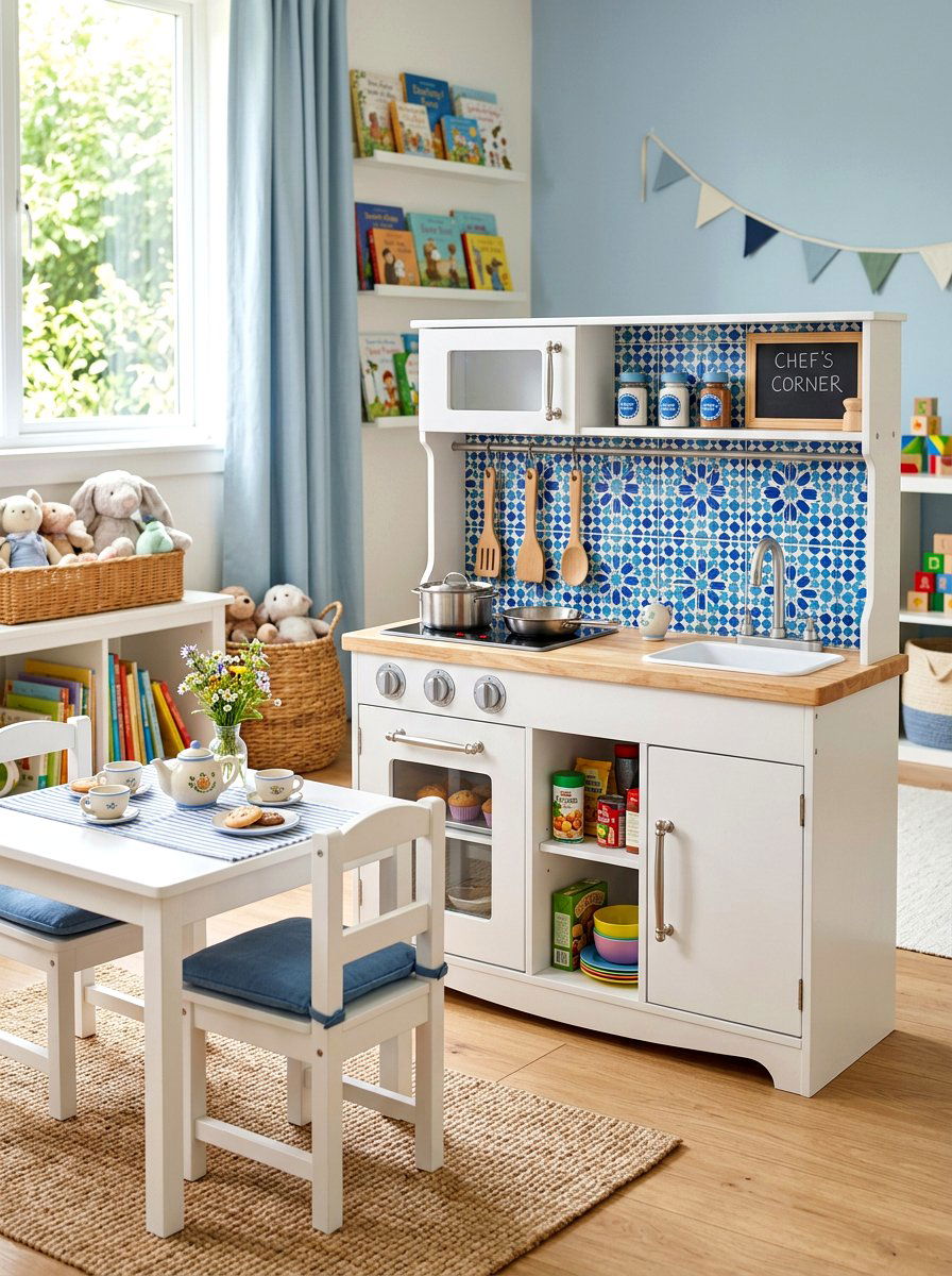 Play Kitchen With Backsplash - 30 play kitchen corner ideas