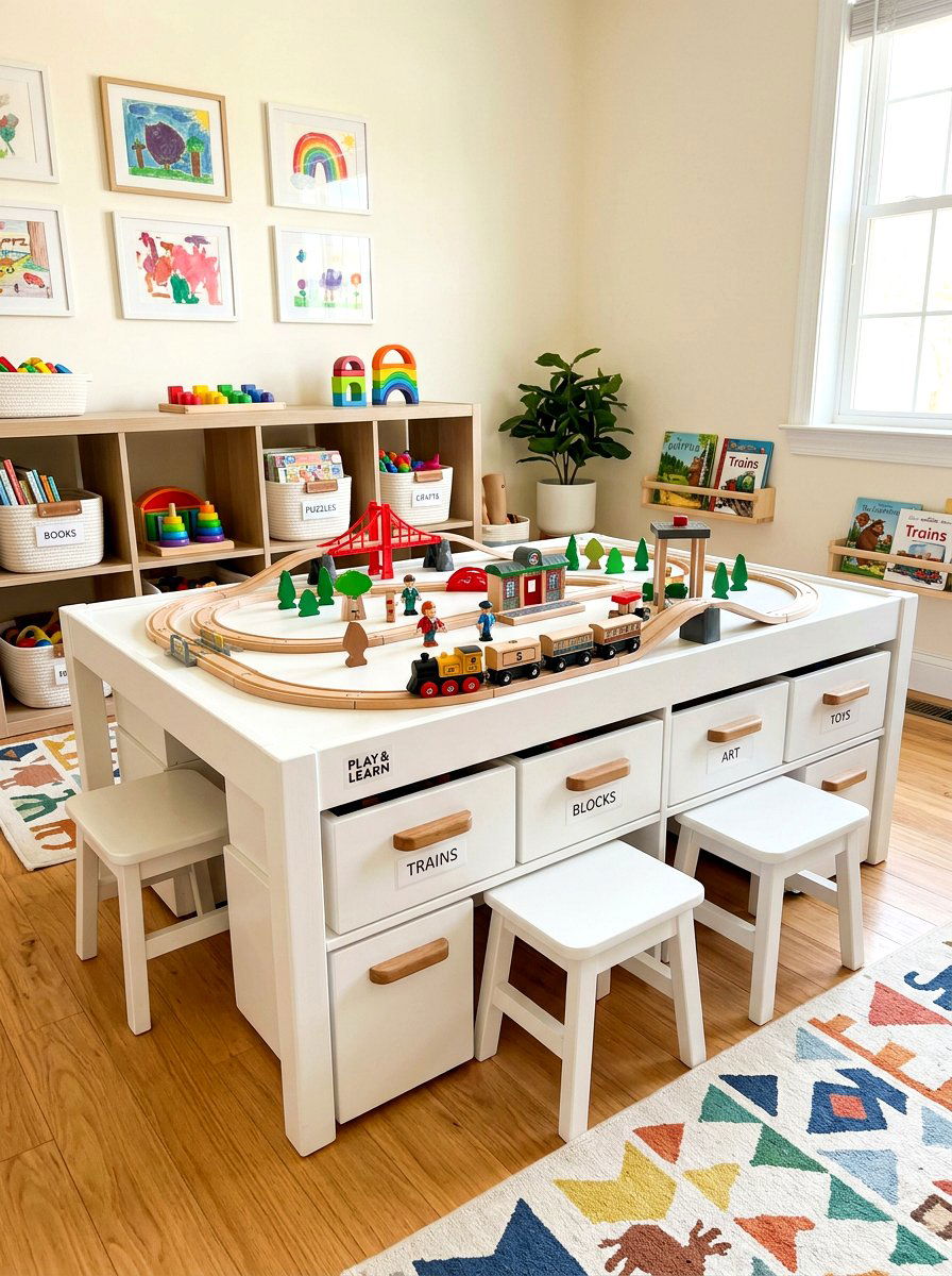 Play Table With Drawers - 30 toy storage ideas