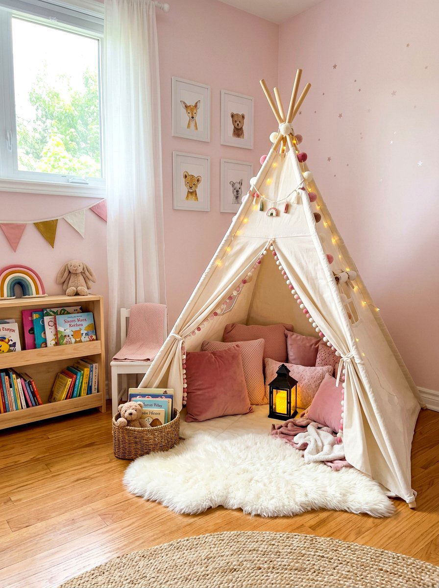 Play tent reading corner - 30 nursery reading corner ideas aesthetic