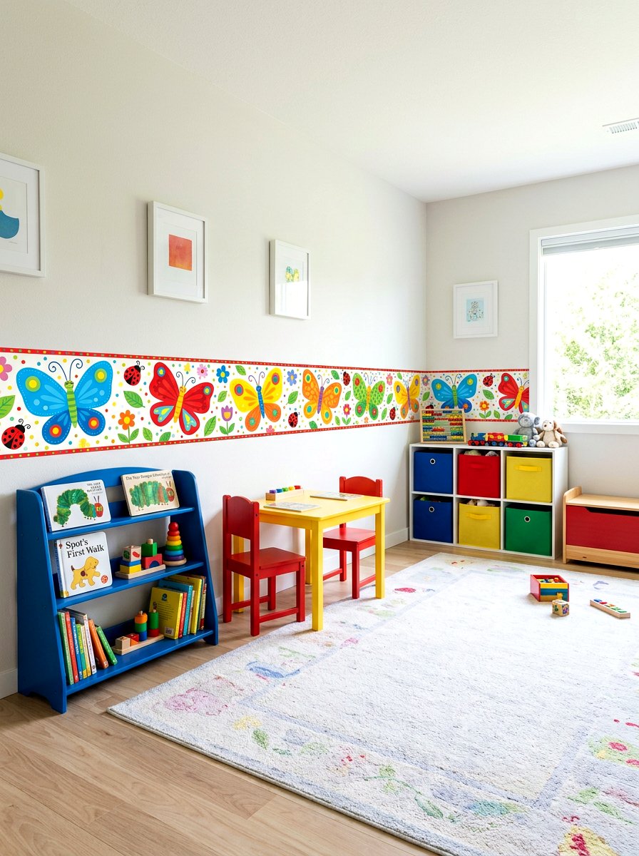 Playroom Butterfly Wall Border - 30 butterfly border ideas