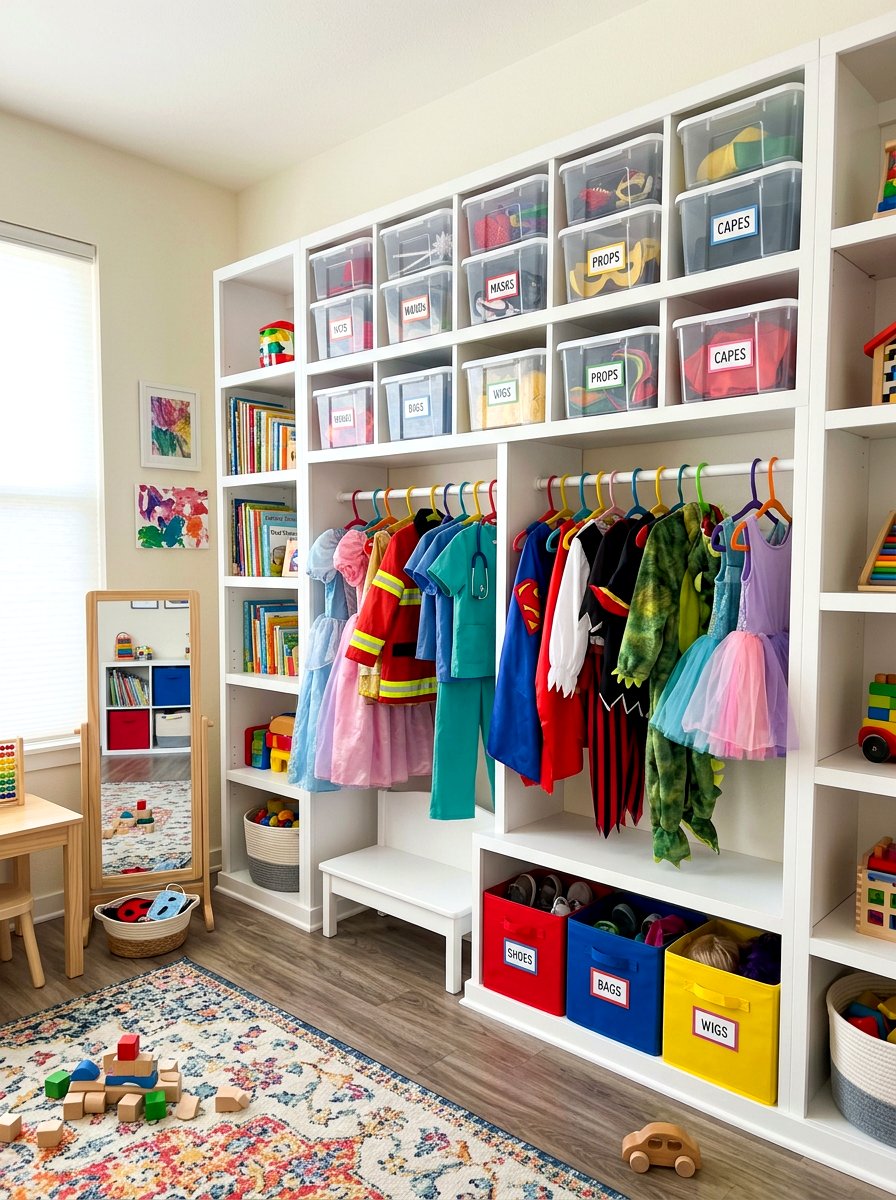 Playroom Costume Center - 30 dress up station ideas