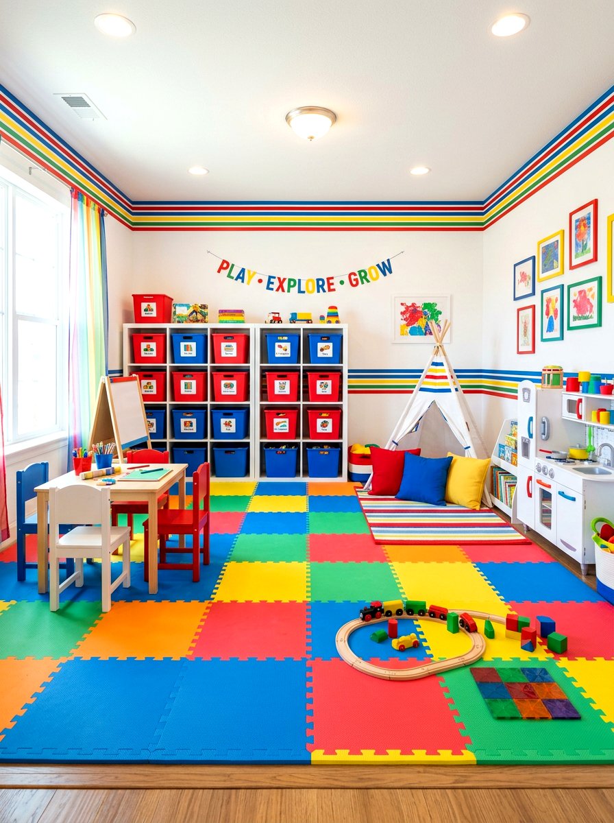 Playroom Primary Color Border - 30 wallpaper border ideas