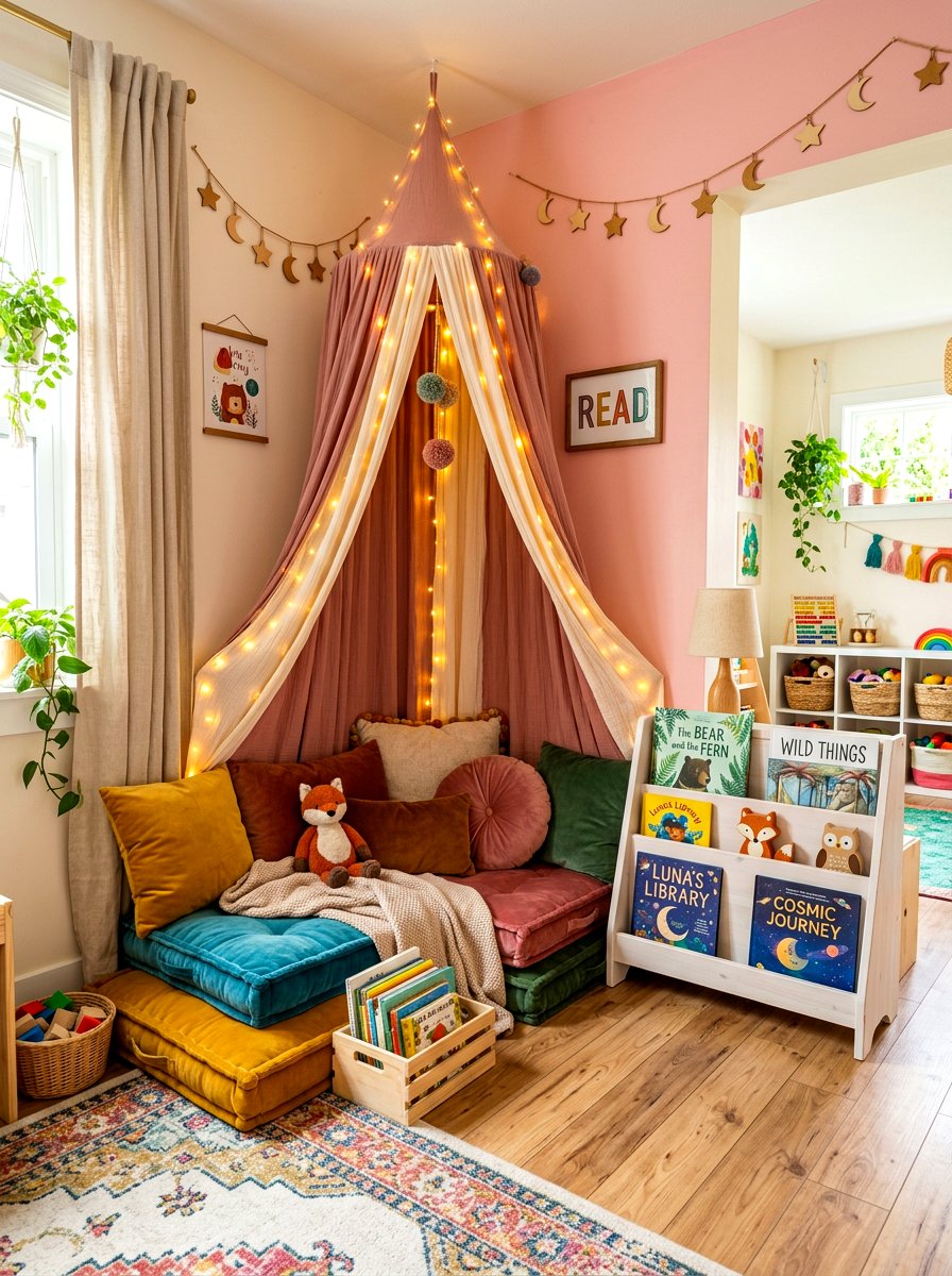 Playroom Reading Nook - 30 children shared playroom ideas
