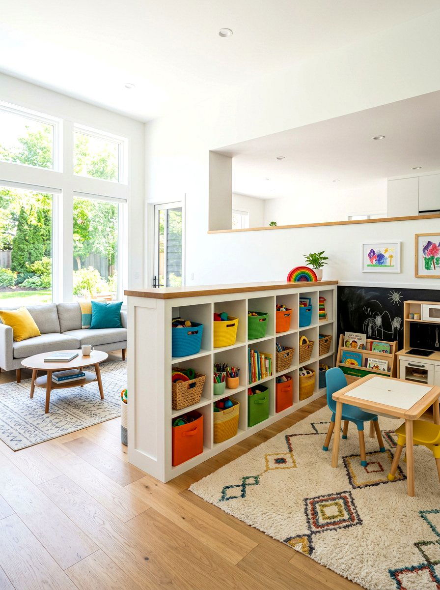 Playroom Storage Half Wall - 30 half wall zoning ideas