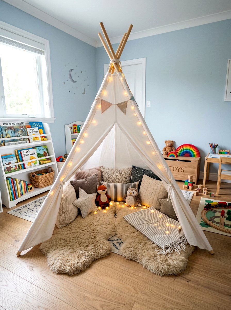 Playroom Teepee - 30 playroom ideas