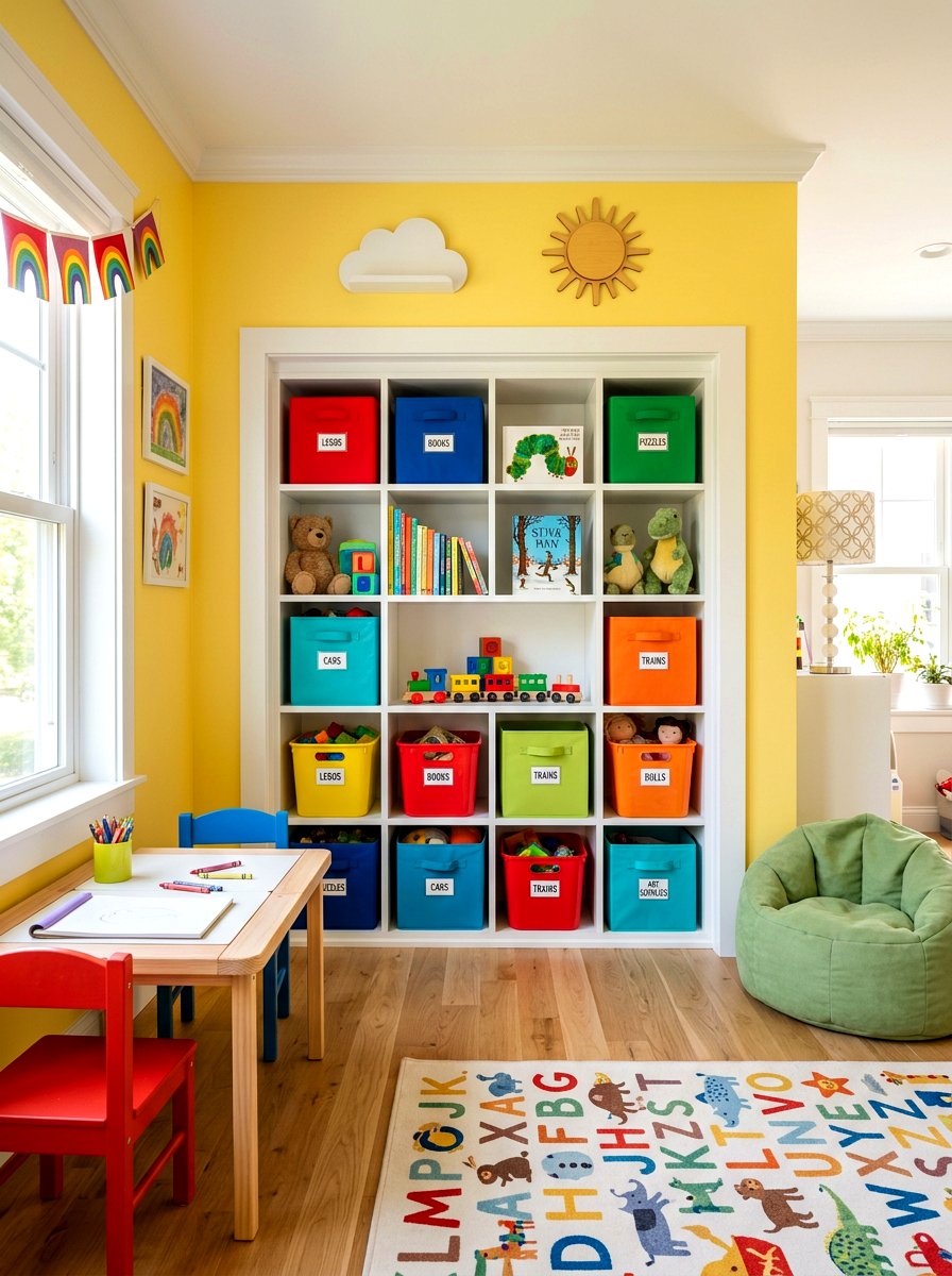 Playroom Toy Storage Niche - 30 recessed shelf ideas