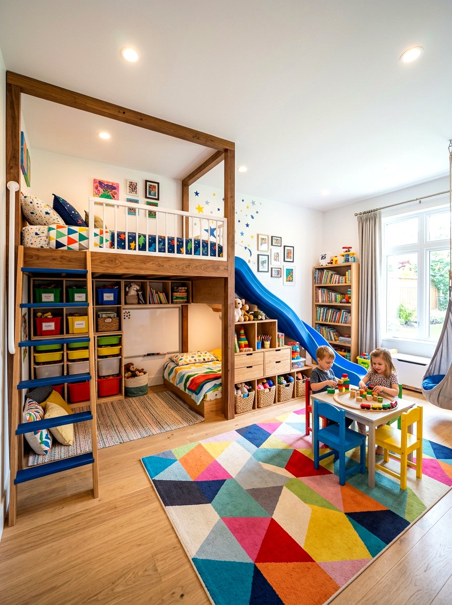 Playroom With Bunk Beds - 30 children shared playroom ideas