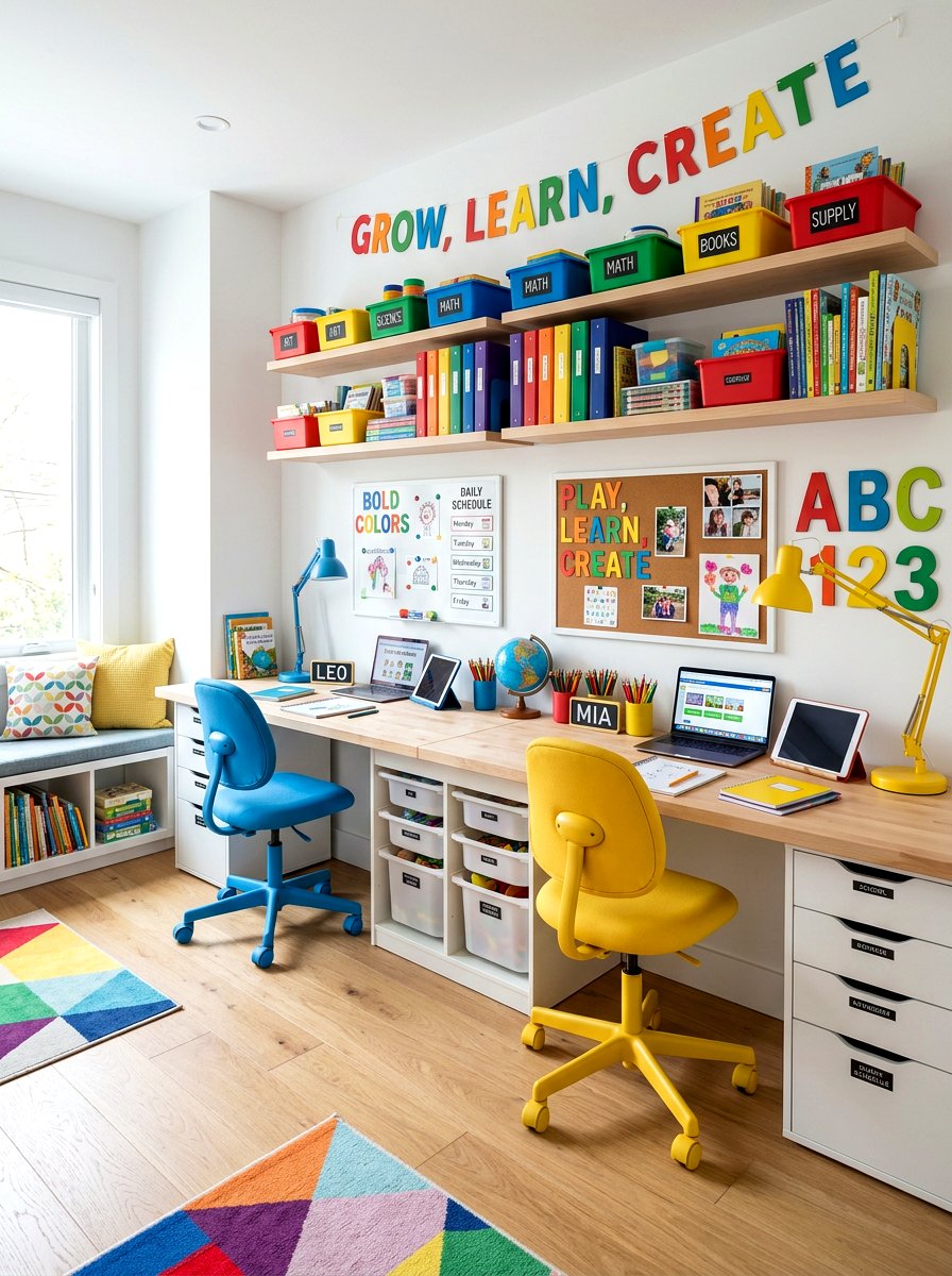 Playroom Workspace For Two - 30 children shared playroom ideas