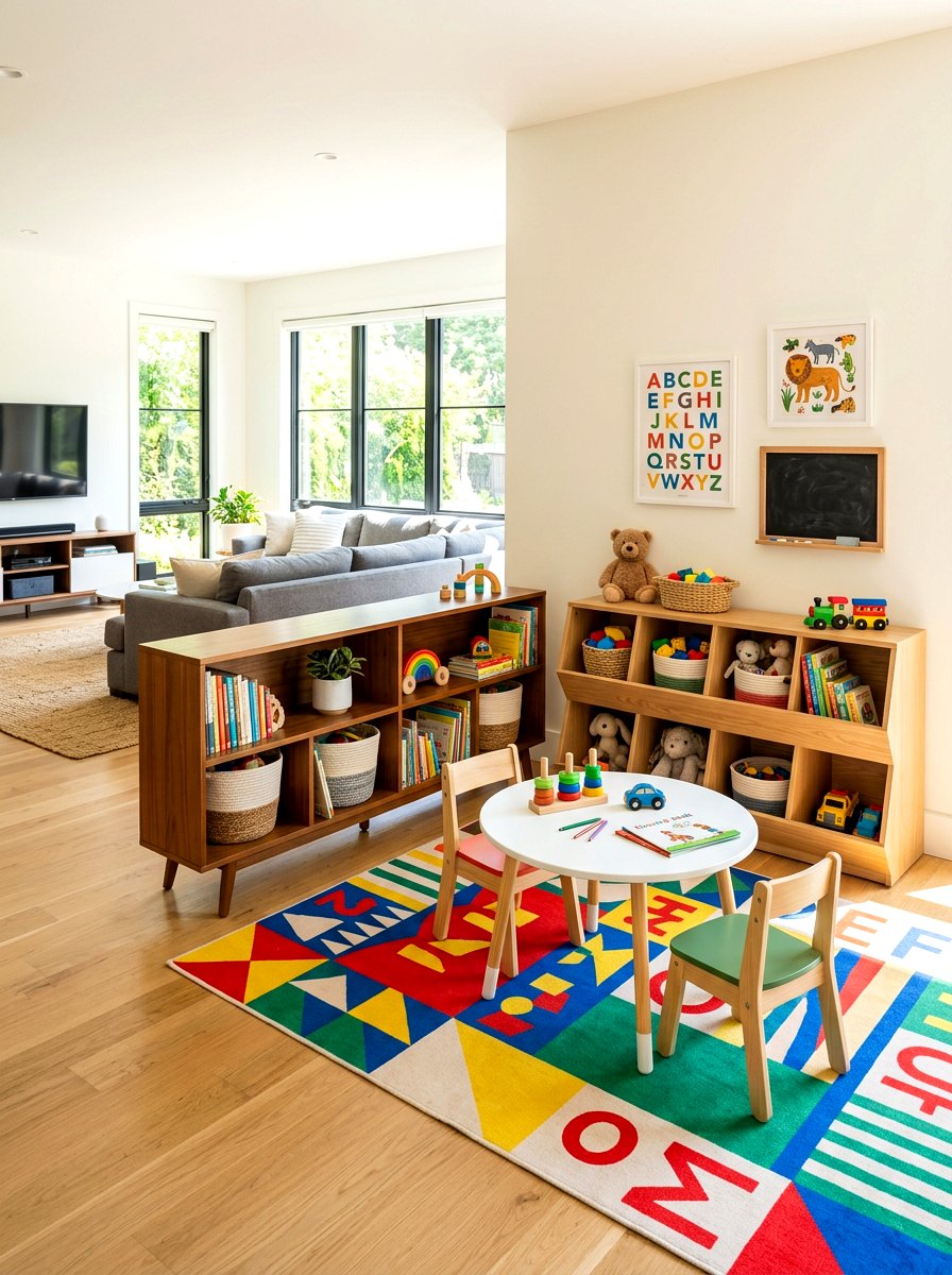 Playroom corner layout - 30 zoned open concept ideas