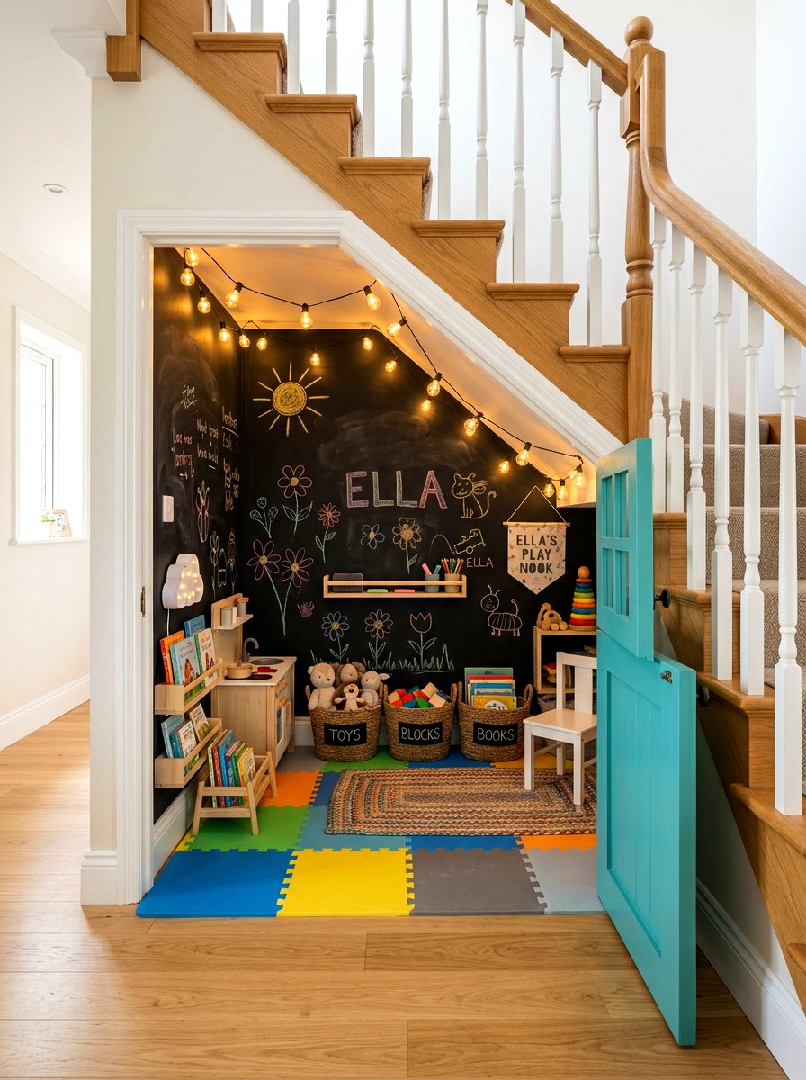 Playroom under stairs - 30 under stairs storage ideas