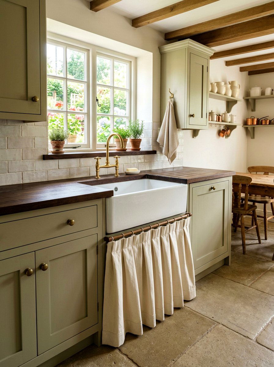 Pleated Box Sink Skirt - 30 sink skirt kitchen ideas