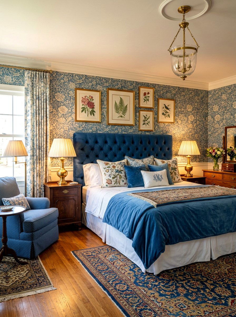 Pleated Lampshade Bedroom Lighting - 30 grandmillennial bedroom ideas