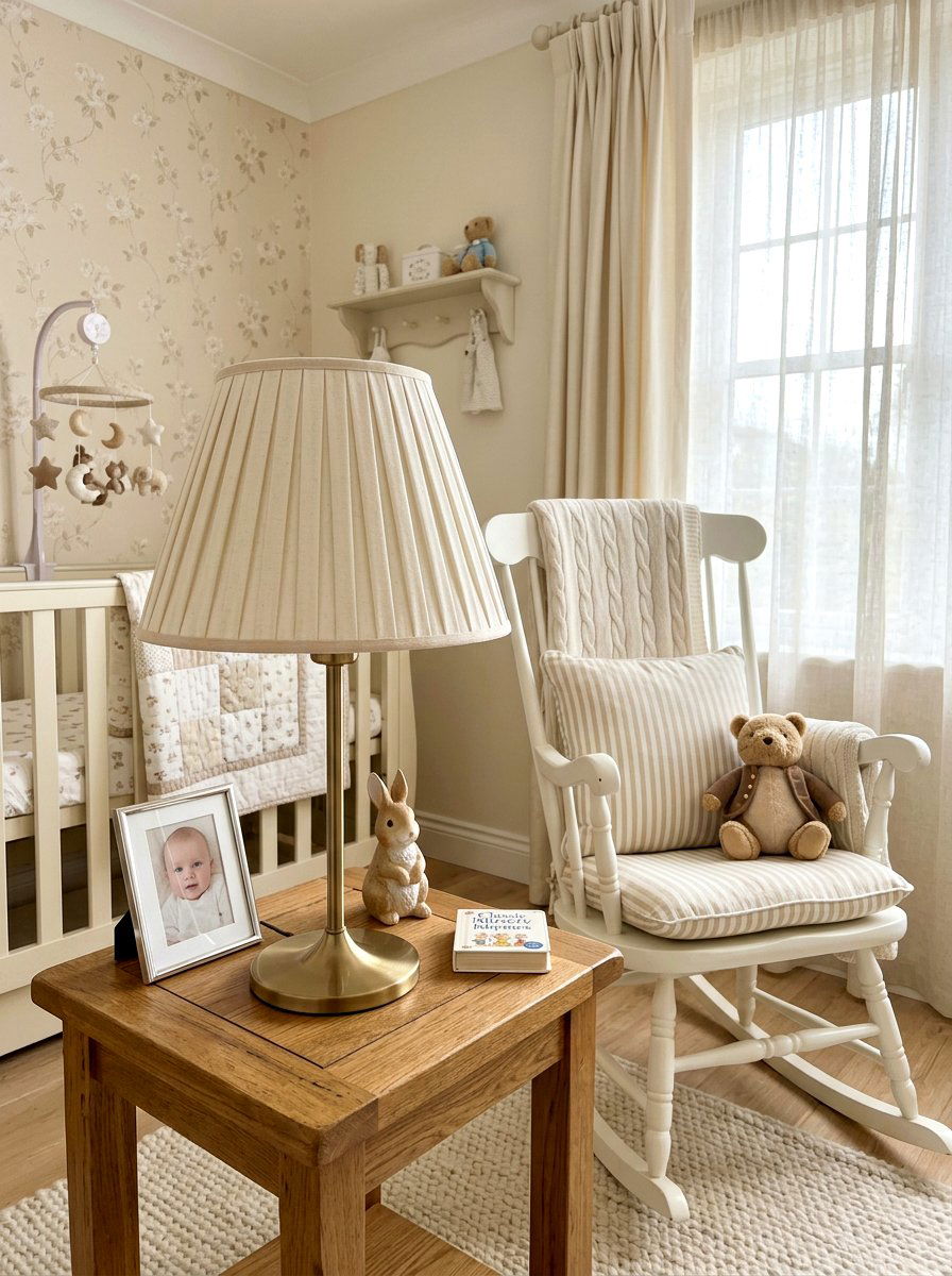 Pleated Nursery Lampshade - 30 old money nursery ideas
