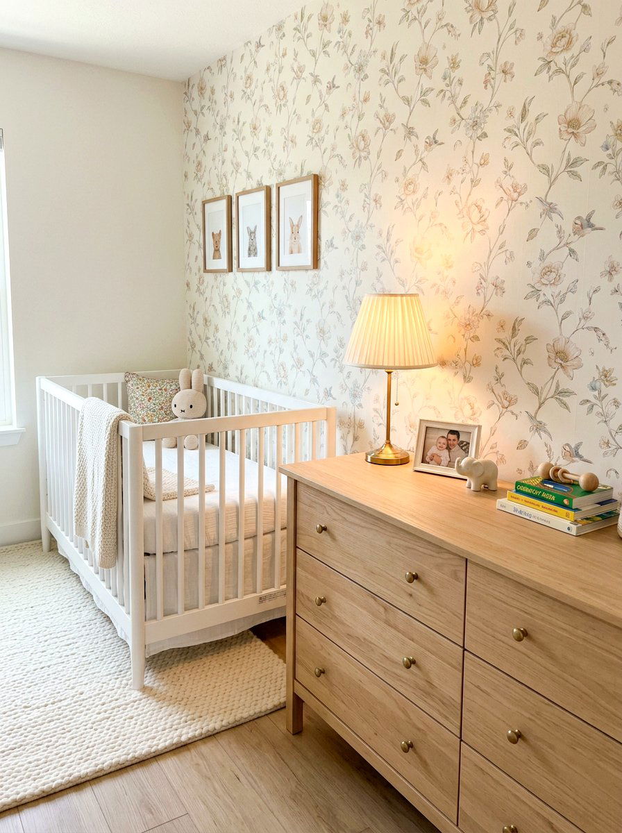 Pleated Silk Lamp Nursery Accent - 30 French nursery decor ideas
