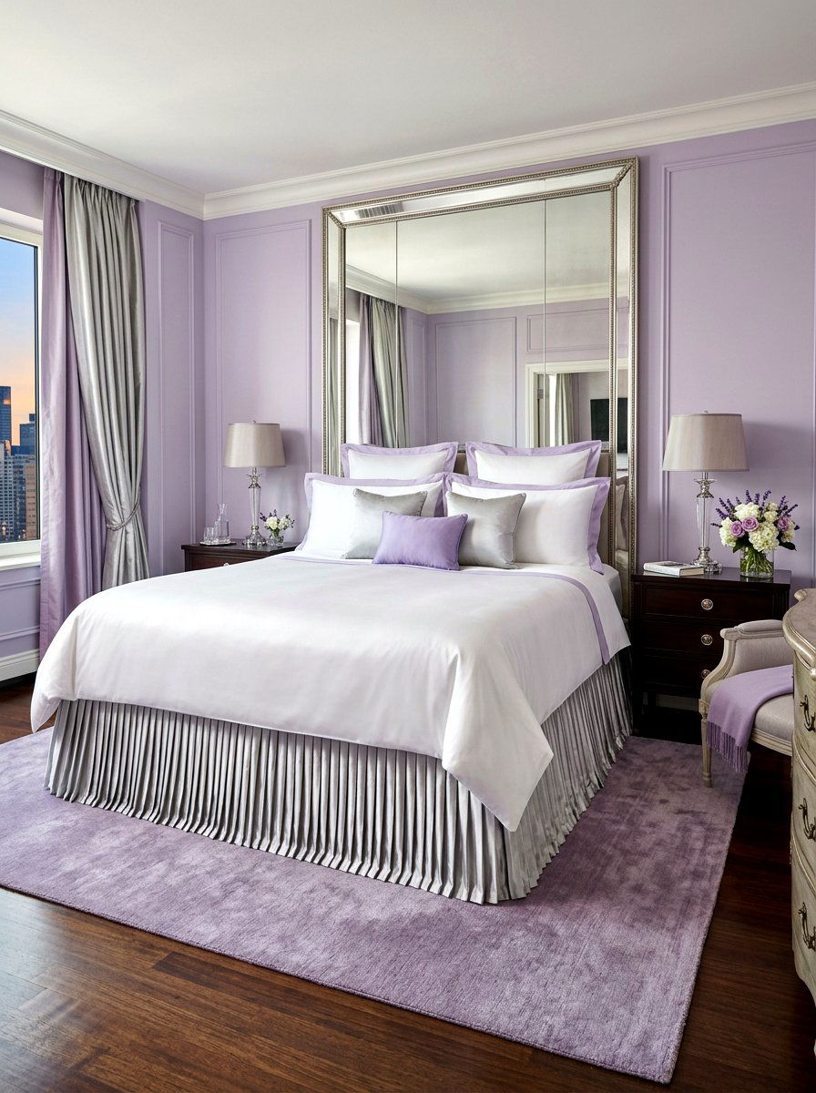 Pleated Silk Skirted Bed - 30 skirted bed ideas