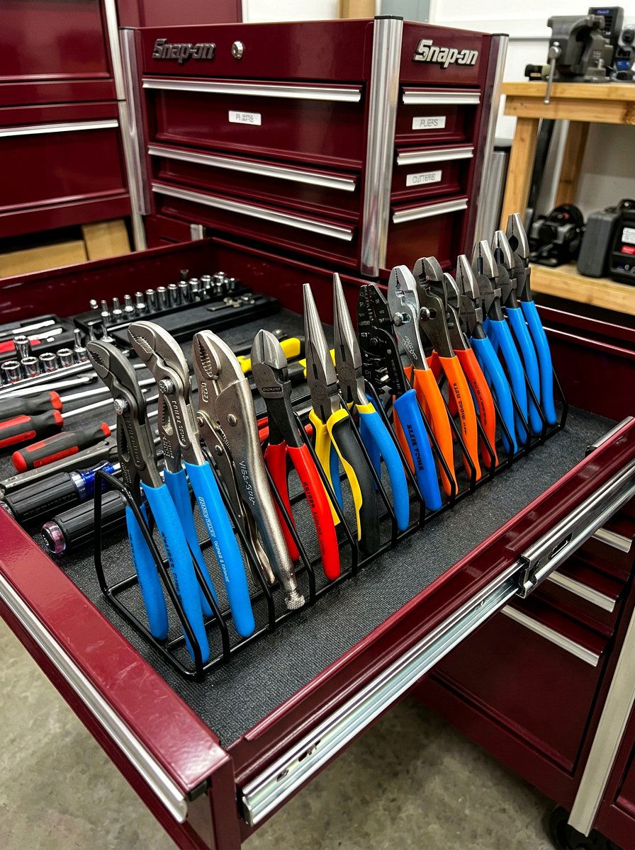 Pliers storage rack organizer - 30 small tool organizer ideas