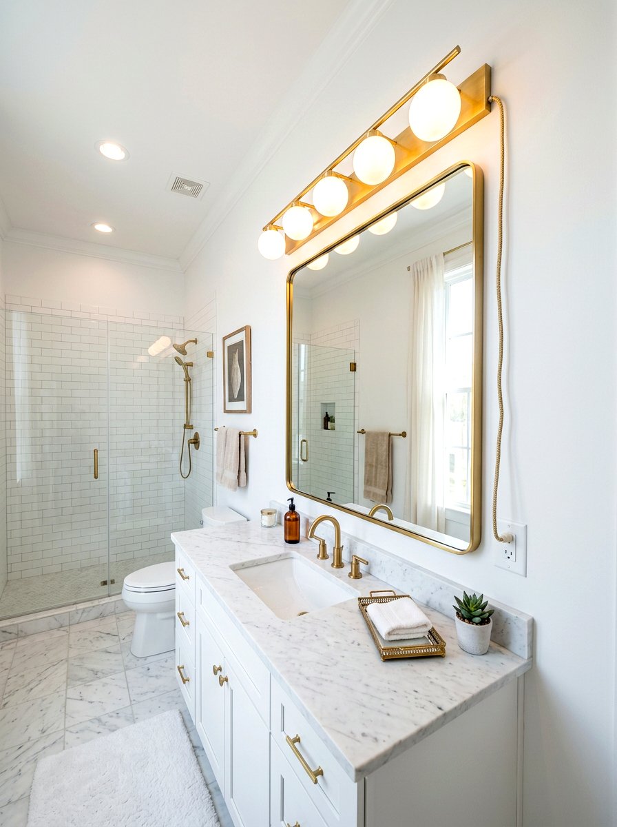 Plug in vanity light - 30 rental bathroom ideas