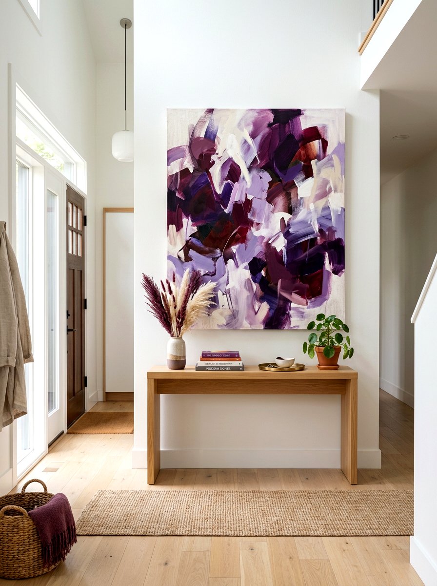 Plum Abstract Art - 30 plum room decor ideas