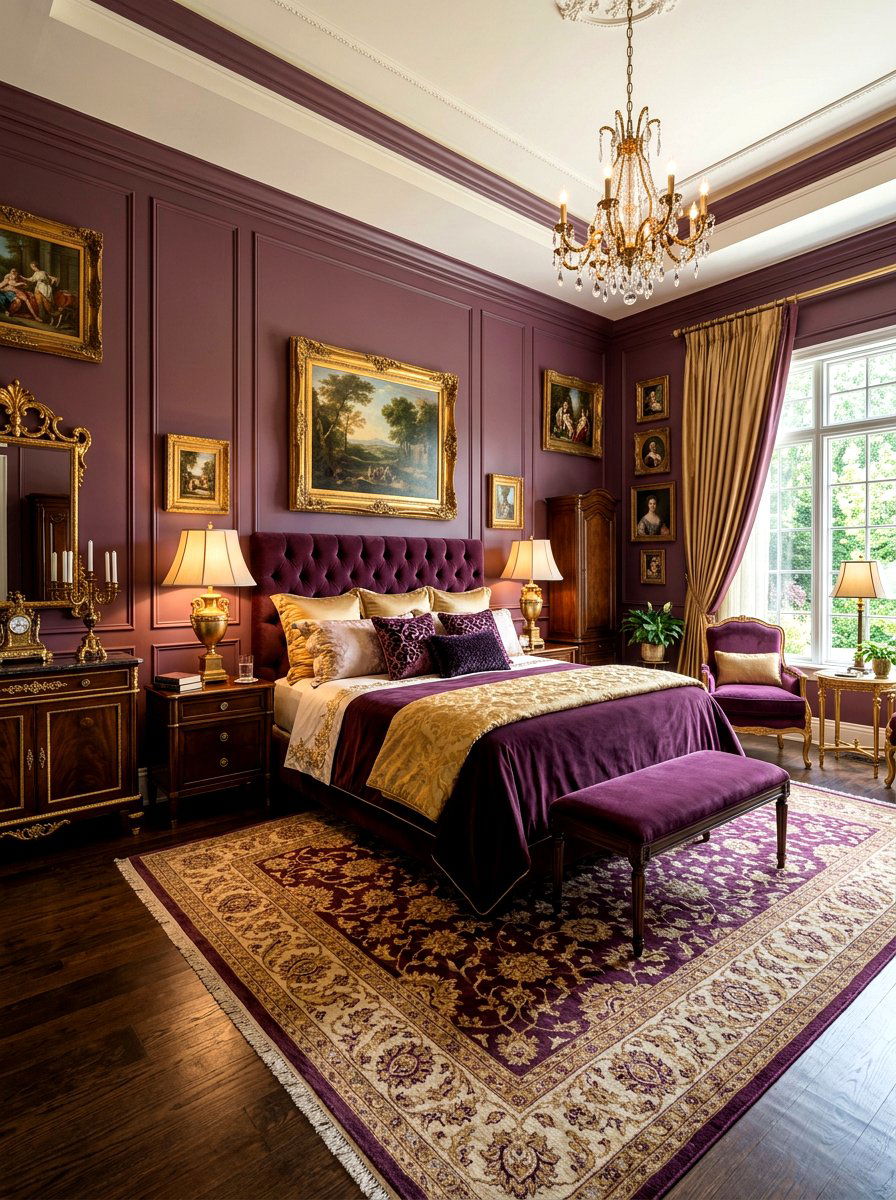 Plum And Gold Bedroom - 30 bedroom color scheme ideas