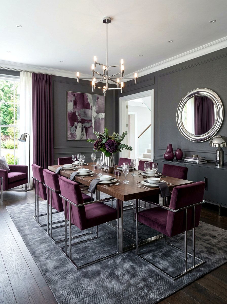 Plum And Grey Dining Room - 30 plum dining room ideas