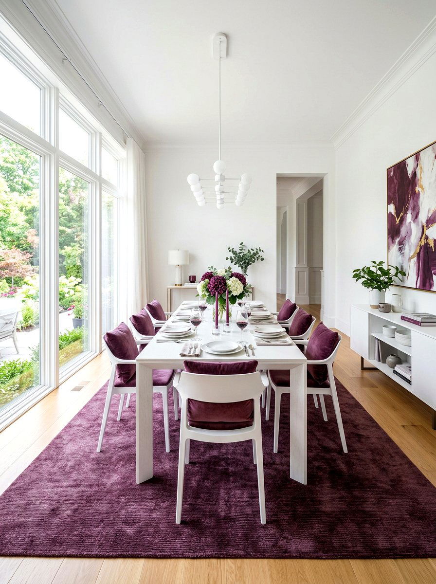 Plum And White Dining Room - 30 plum dining room ideas