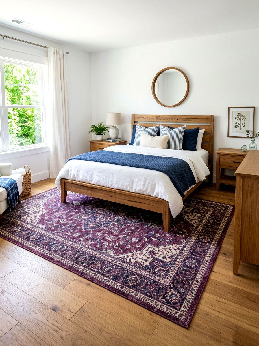 Plum Area Rug - 30 plum bedroom ideas