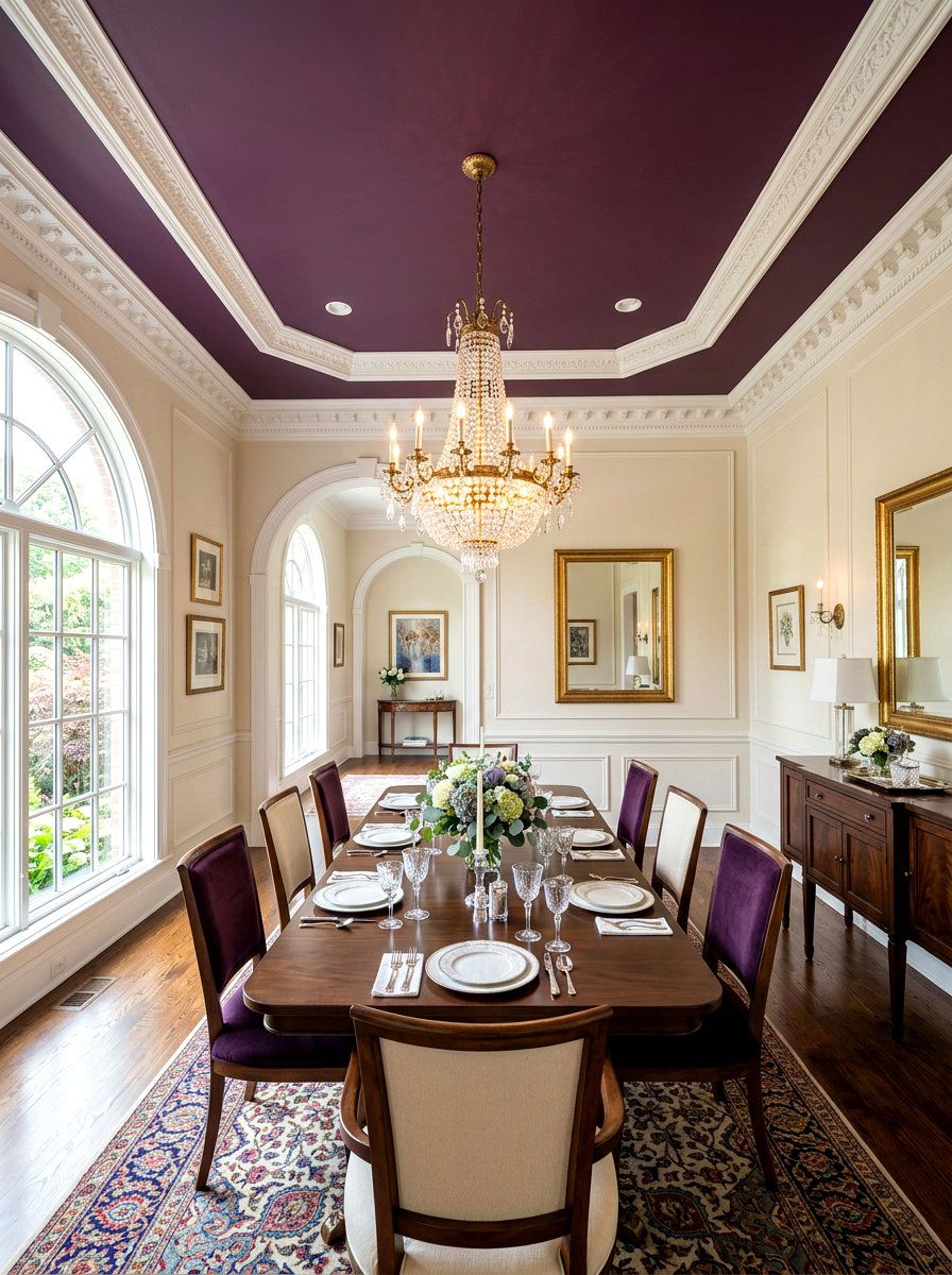 Plum Ceiling Dining Room - 30 plum dining room ideas