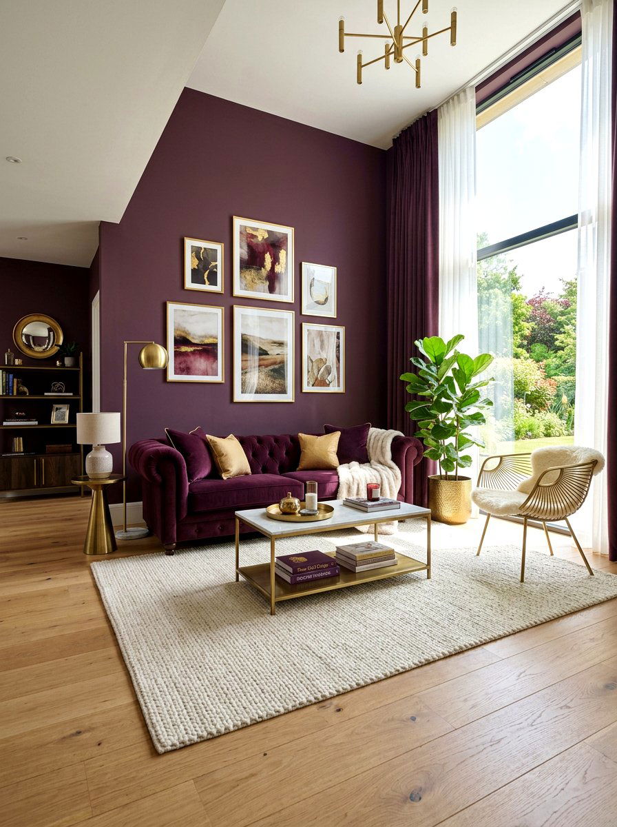 Plum Gold Living Room - 30 plum room decor ideas