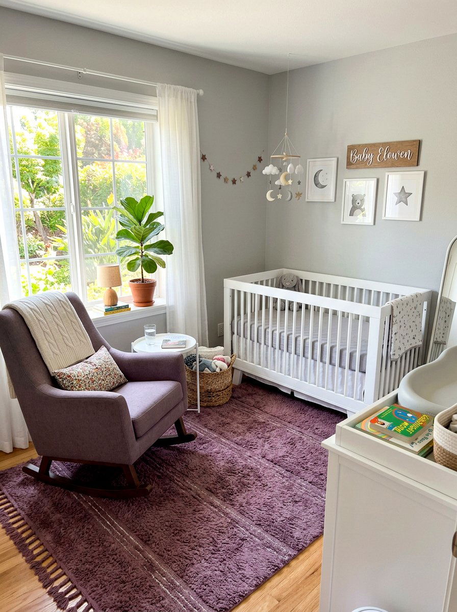 Plum Grey Nursery - 30 plum room decor ideas