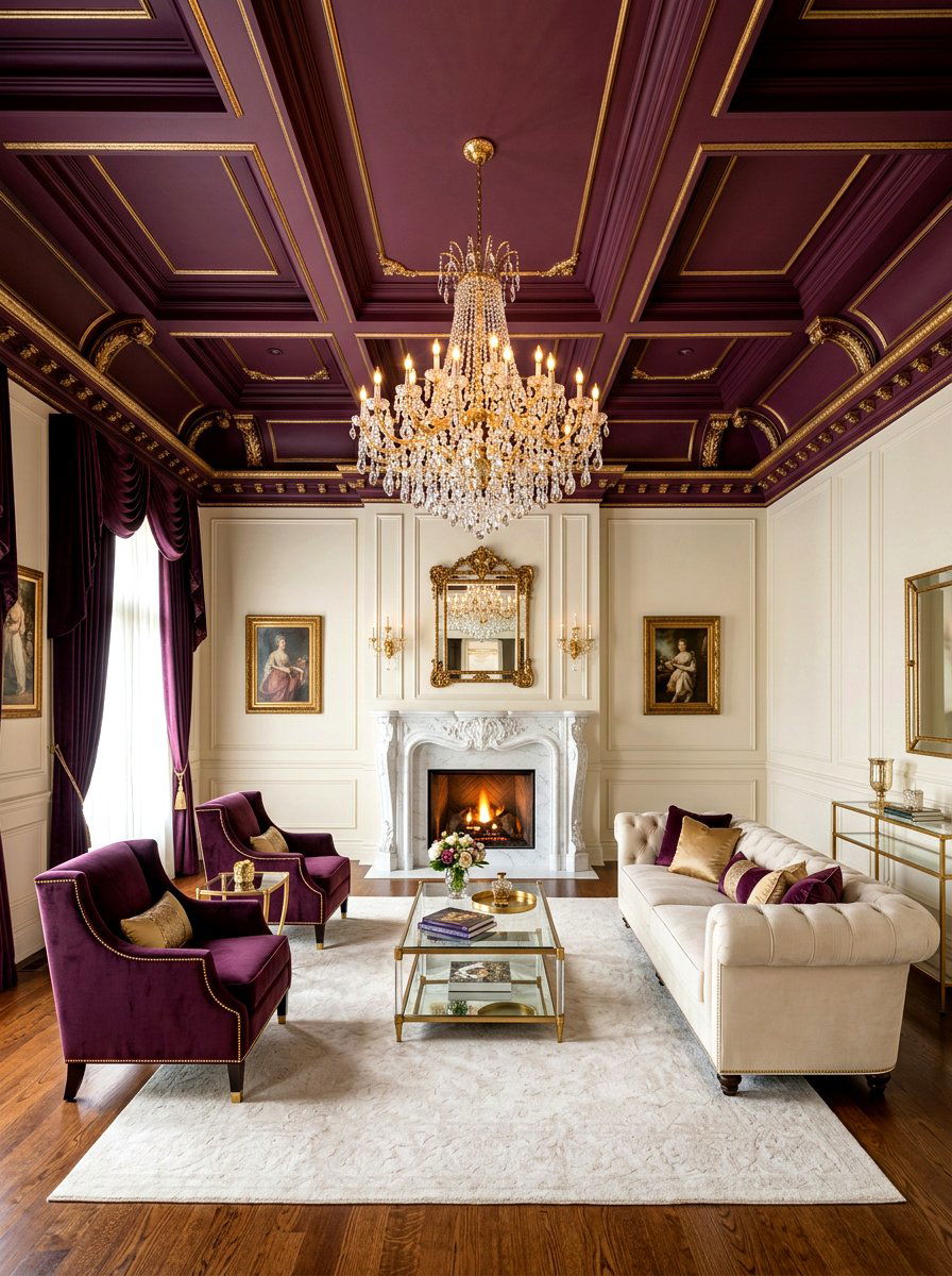 Plum Living Ceiling - 30 statement ceiling paint ideas