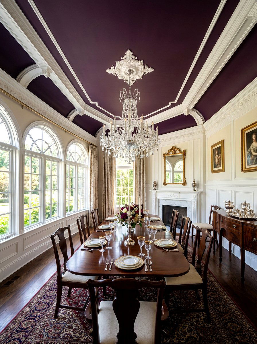 Plum Painted Ceiling - 30 plum room decor ideas