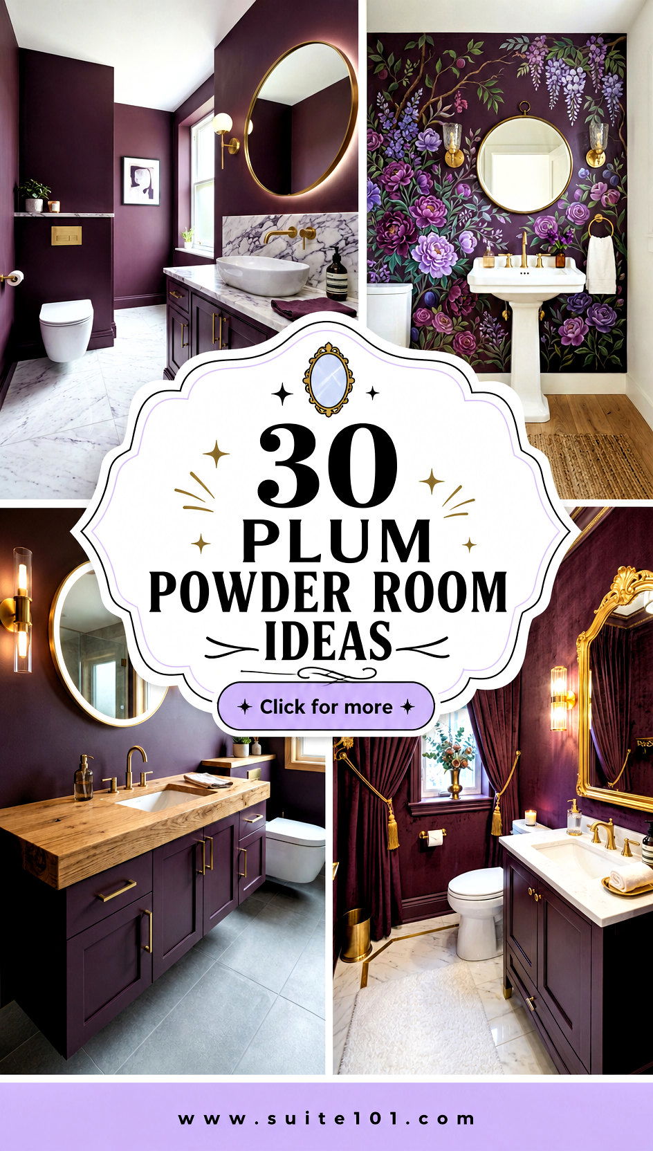 Plum Powder Room Ideas 30 Bold Touches for a High-End Finish - Plum Powder Room Ideas: 30 Bold Touches for a High-End Finish