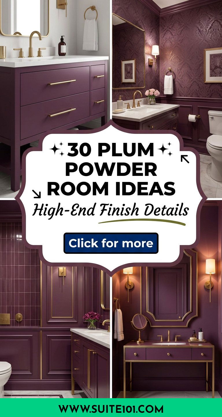 Plum Powder Room Ideas 30 Bold Touches for a High-End Finish - Plum Powder Room Ideas: 30 Bold Touches for a High-End Finish