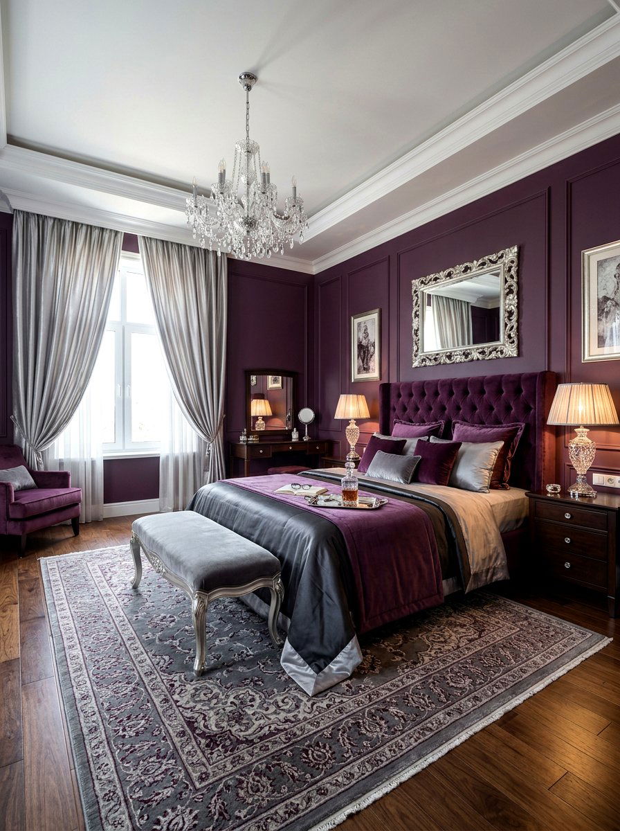 Plum Purple Master Bedroom - 30 saturated color room ideas