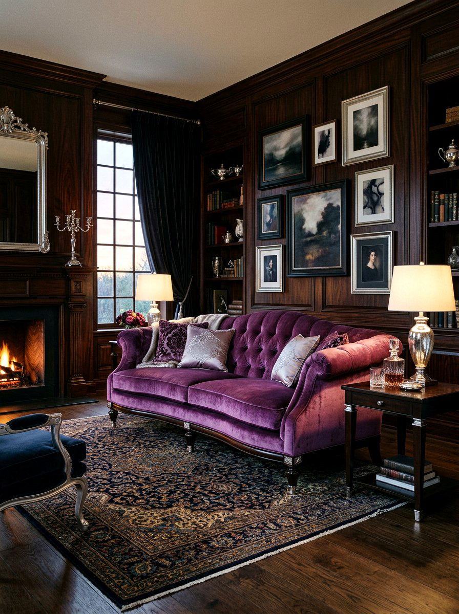 Plum Purple Velvet Sofa - 30 velvet sofa ideas
