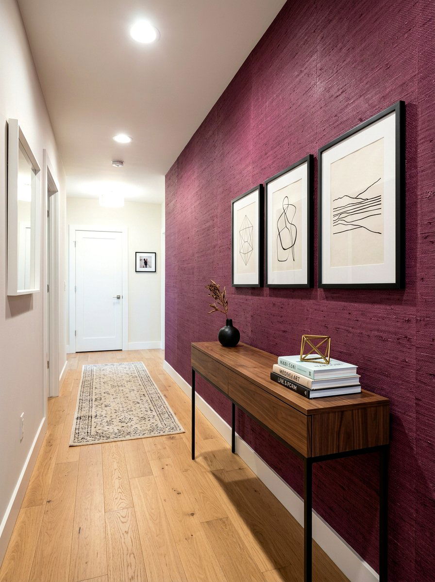 Plum Textured Wall - 30 plum room decor ideas