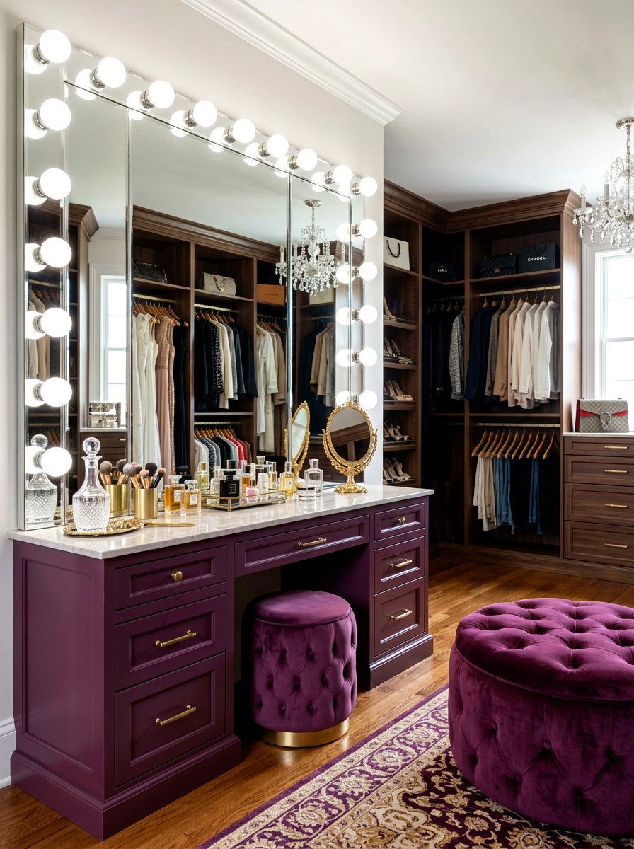 Plum Vanity Dressing Room - 30 plum room decor ideas