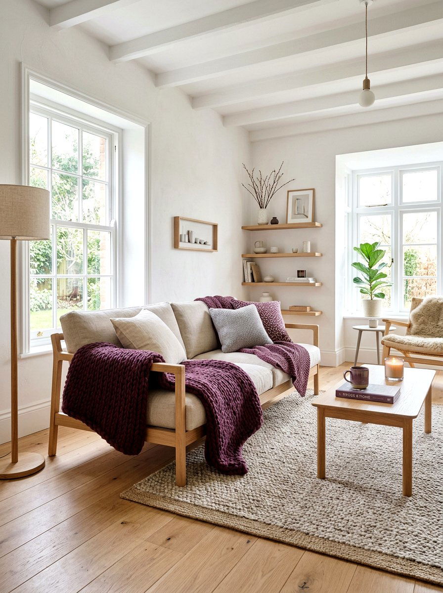 Plum White Scandi Room - 30 plum room decor ideas