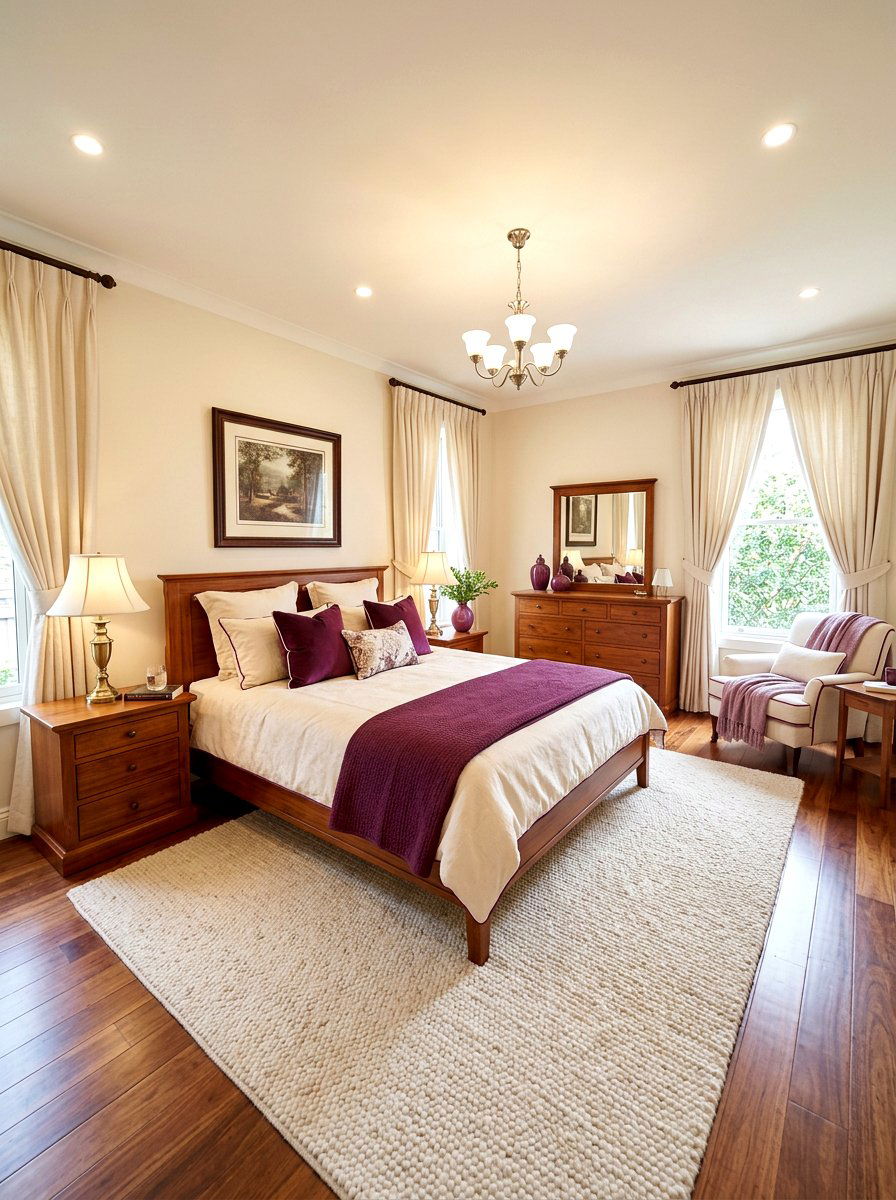 Plum and Cream Bedroom - 30 plum bedroom ideas
