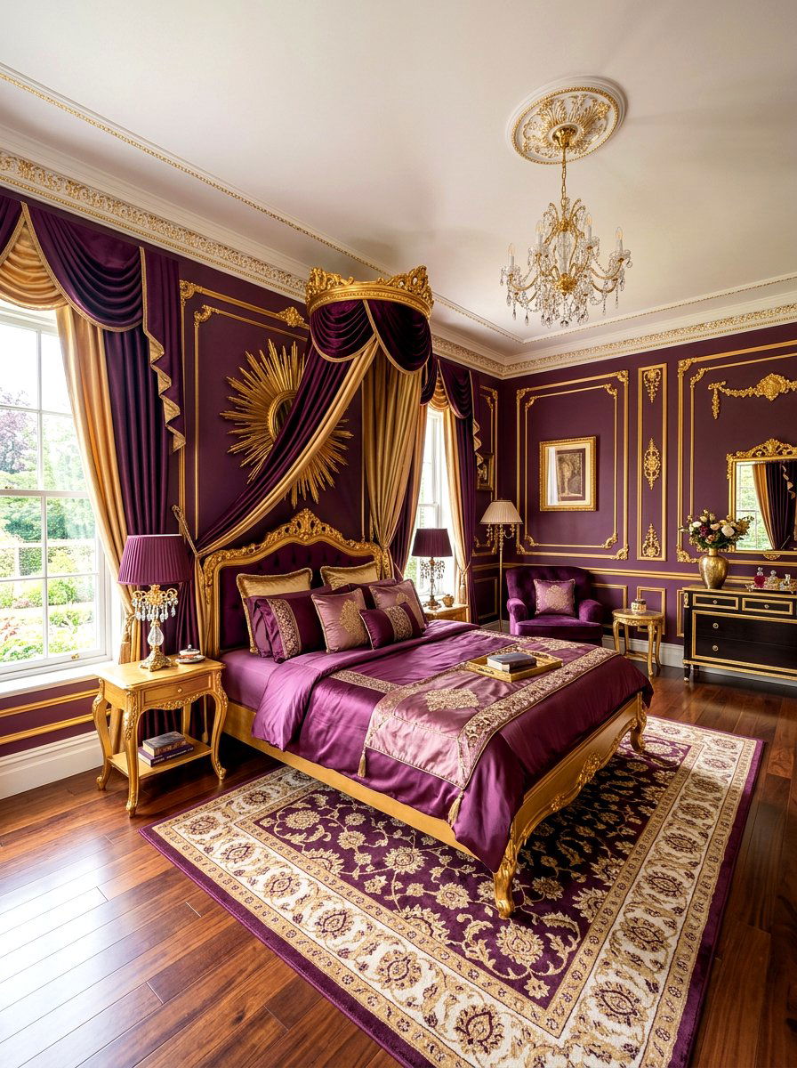 Plum and Gold Bedroom - 30 plum bedroom ideas