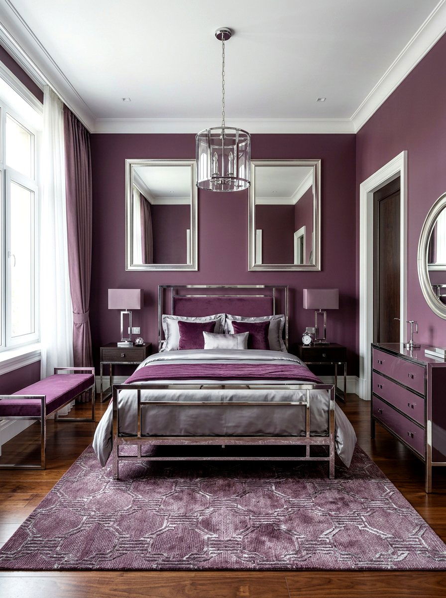Plum and Silver Bedroom - 30 plum bedroom ideas