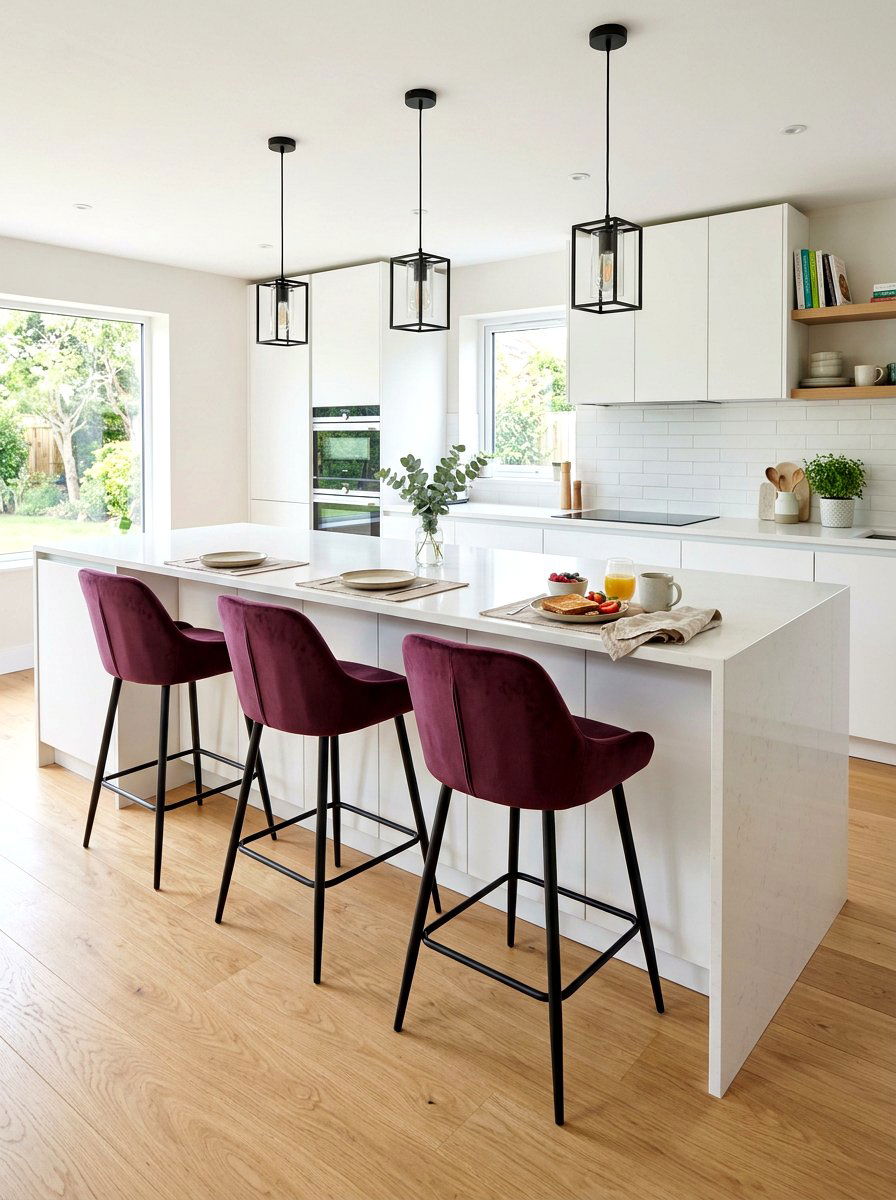 Plum bar stools - 30 plum kitchen accents ideas