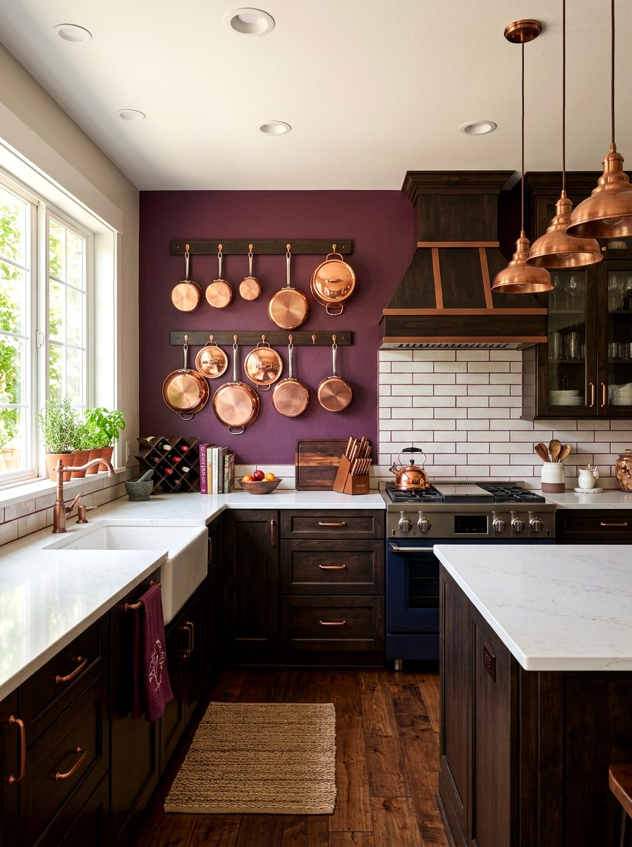 Plum copper accents - 30 plum kitchen accents ideas