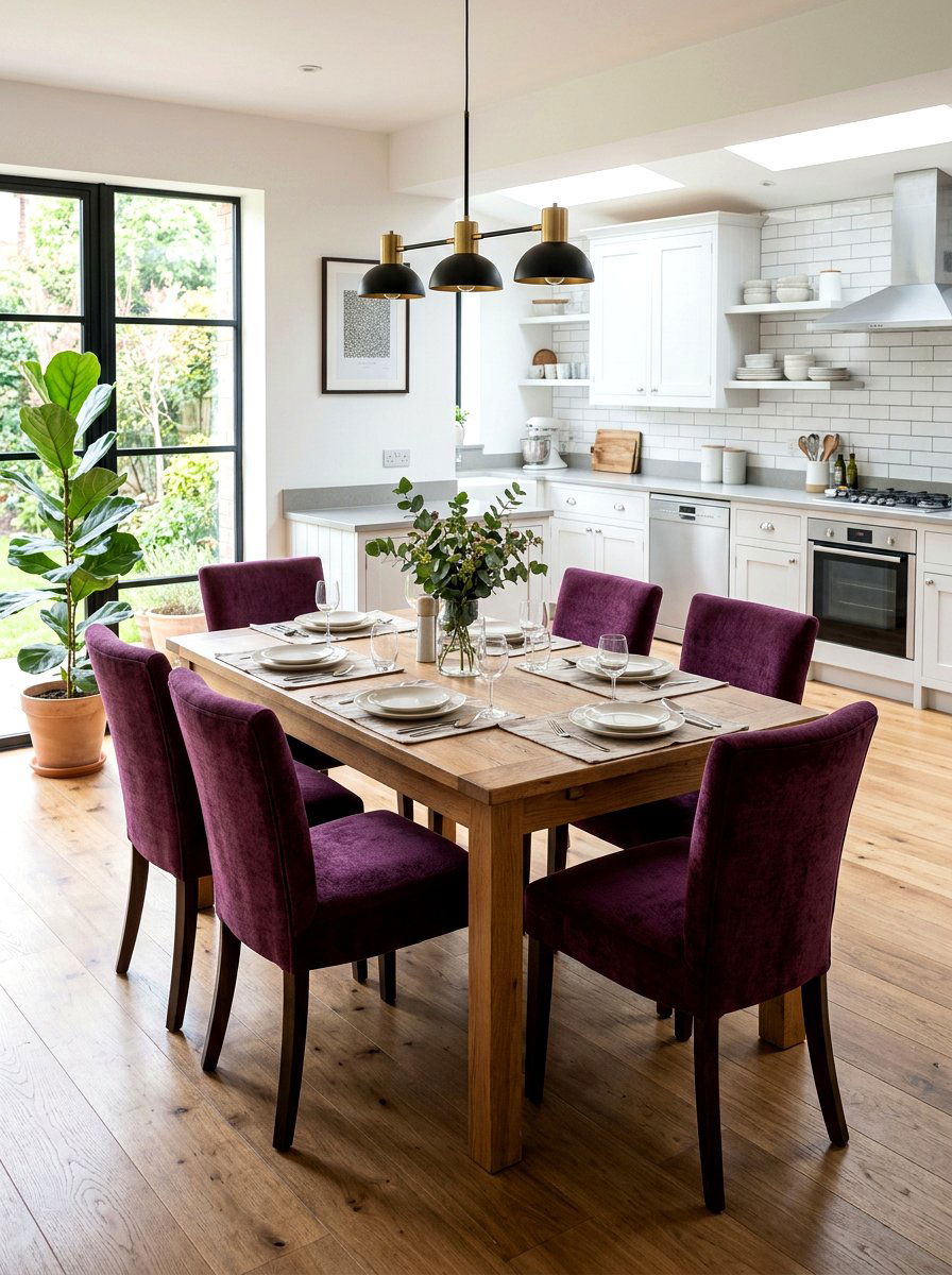 Plum dining chairs - 30 plum kitchen accents ideas