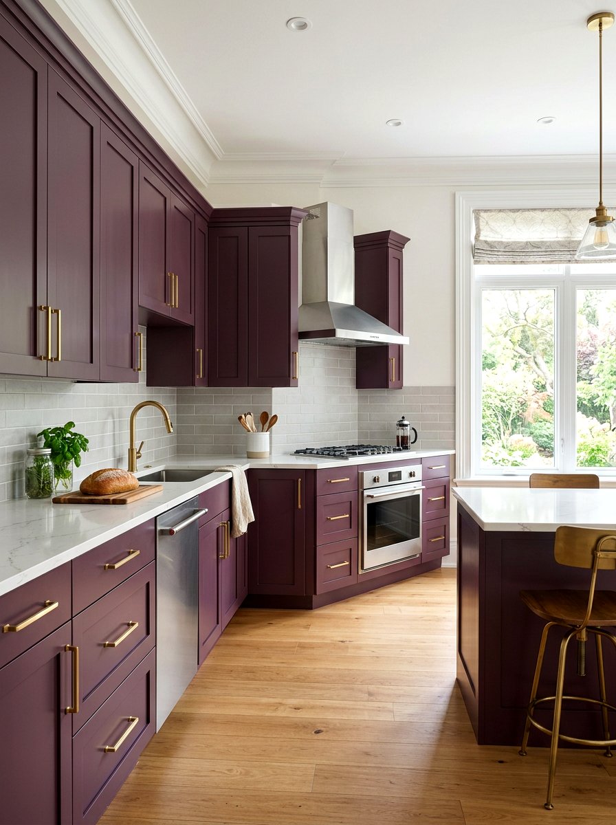Plum kitchen cabinets - 30 plum kitchen accents ideas