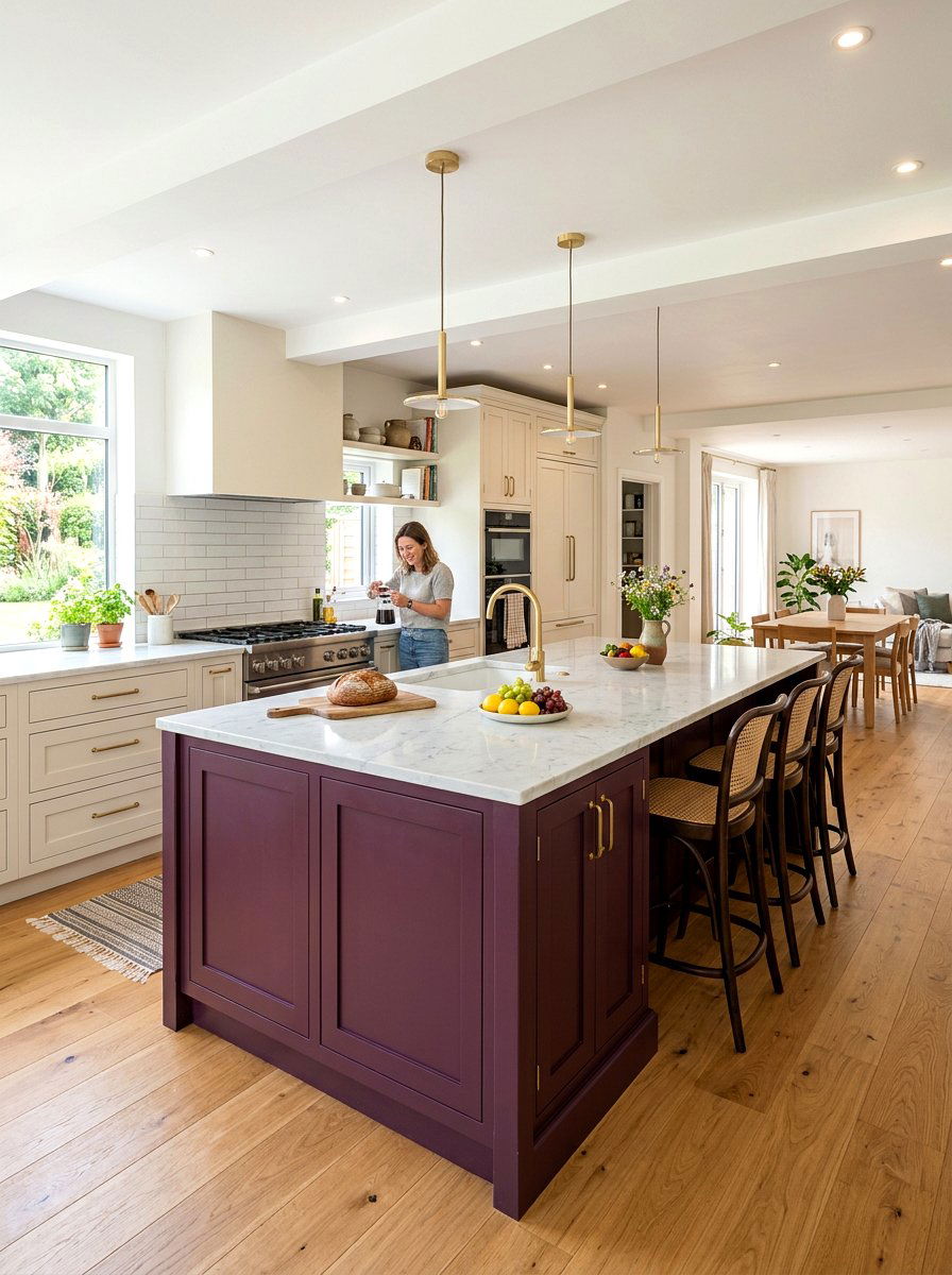 Plum kitchen island - 30 plum kitchen accents ideas
