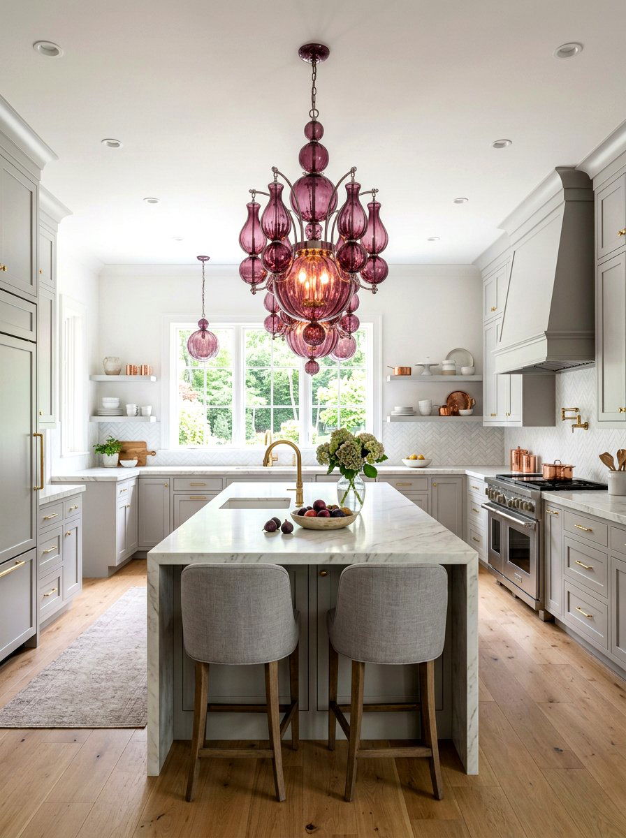 Plum lighting fixtures - 30 plum kitchen accents ideas
