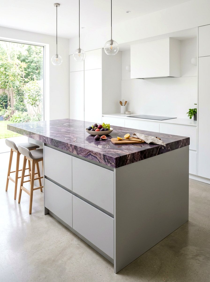 Plum marble countertops - 30 plum kitchen accents ideas