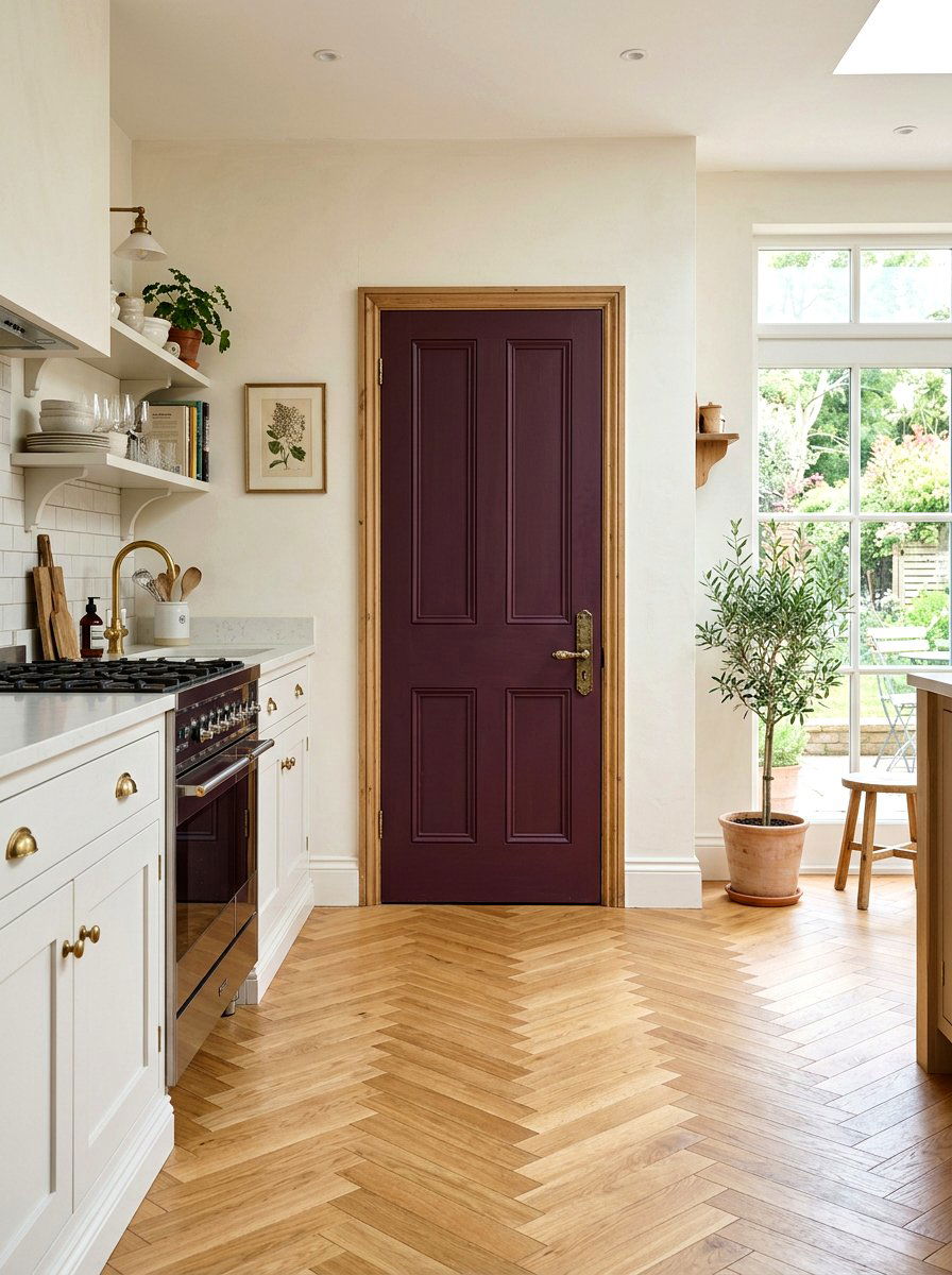 Plum pantry door - 30 plum kitchen accents ideas