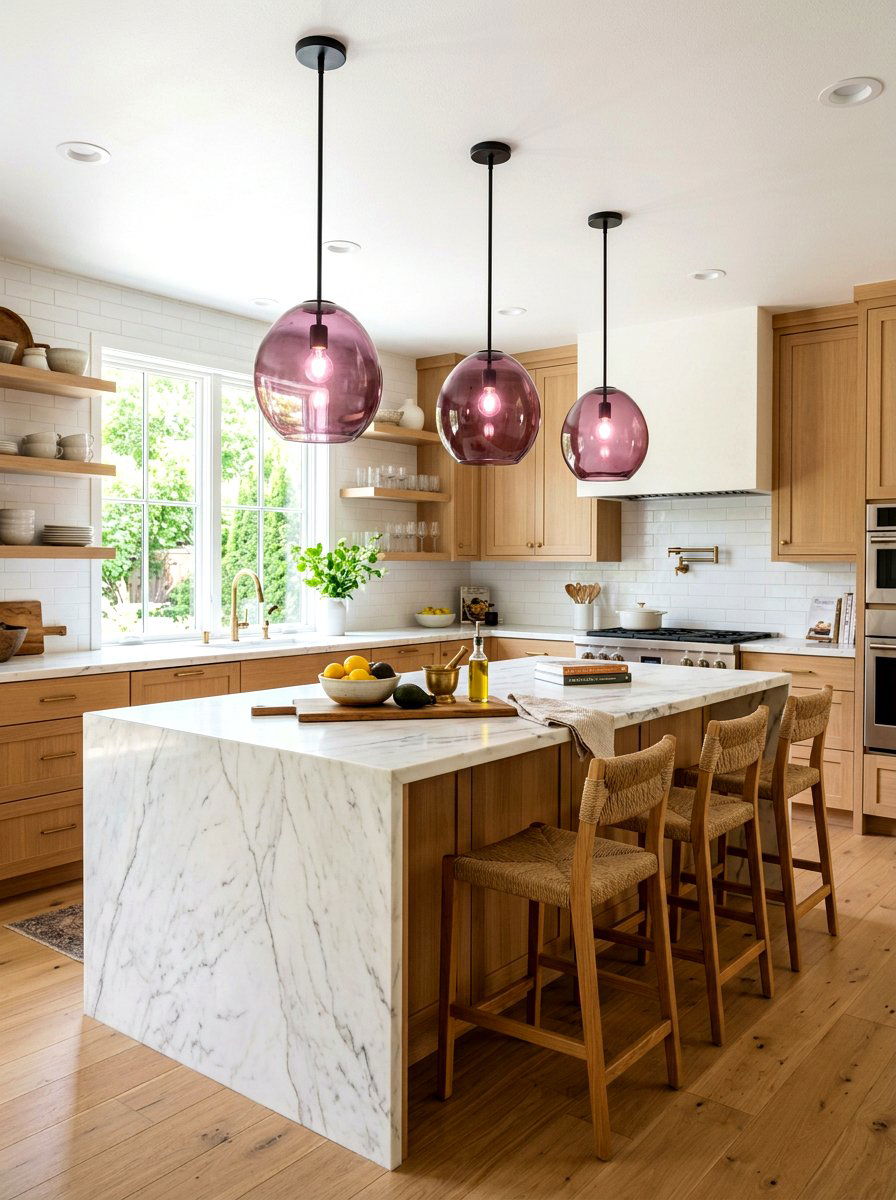 Plum pendant lights - 30 plum kitchen accents ideas